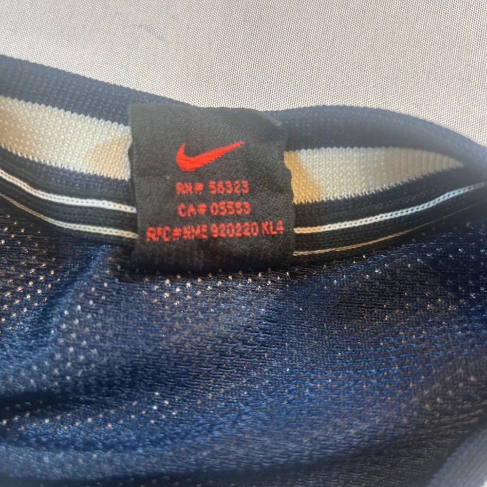 Vintage Nike Mesh Jersey Shirt Mens Medium Navy Blue Embroidered Swoosh Raglan